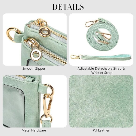 Women Touch Screen Purse Small Crossbody Phone Bag RFID  Women\'s Leather Wallet Small Crossbody Wristlet Purse with Touch Screen Window